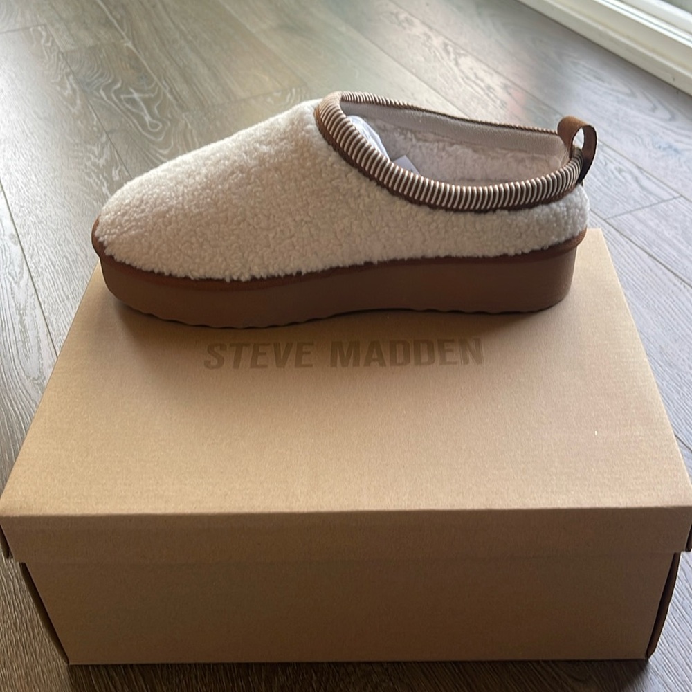 Steve Madden Cream Codie Platform Slipper Size 11